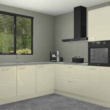 Magnolia hoogglans keuken Porto 103520