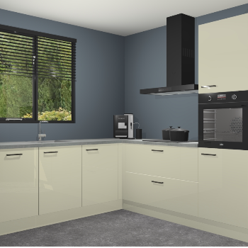 Magnolia hoogglans keuken Porto 103523