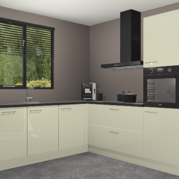 Magnolia hoogglans keuken Porto 103525