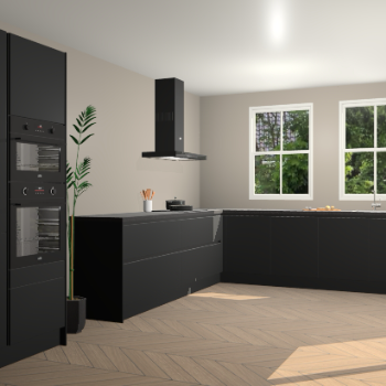 Zwarte greeploze keuken La Romana 103799