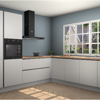 Zijdegrijze greeploze keuken Casablanca 103716