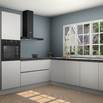 Zijdegrijze greeploze keuken Casablanca 103921