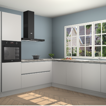 Zijdegrijze greeploze keuken Casablanca 103927