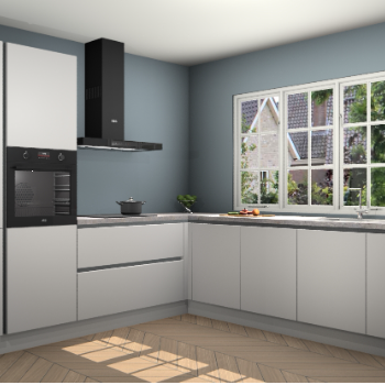 Zijdegrijze greeploze keuken Casablanca 103933