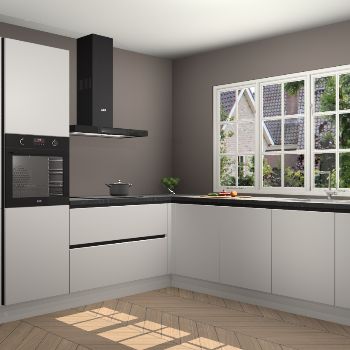 Zijdegrijze greeploze keuken Casablanca 103942