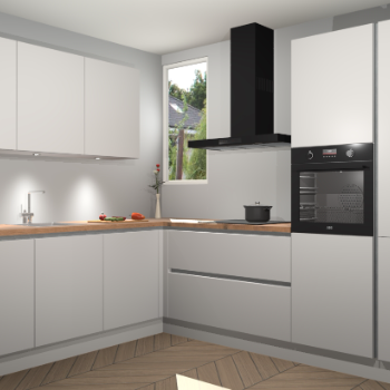 Zijdegrijze greeploze keuken Buenos Aires 103866