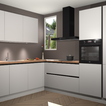 Zijdegrijze greeploze keuken Buenos Aires 103869