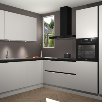 Zijdegrijze greeploze keuken Buenos Aires 104073