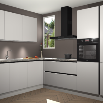 Zijdegrijze greeploze keuken Buenos Aires 104162