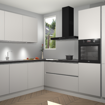 Zijdegrijze greeploze keuken Buenos Aires 104286