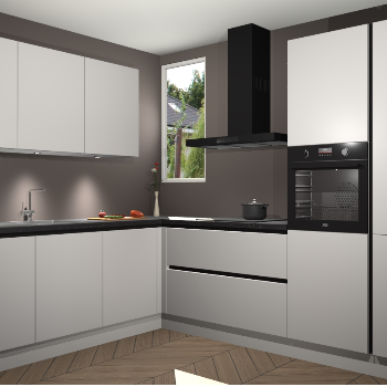 Zijdegrijze greeploze keuken Buenos Aires 104289