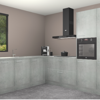 Beton parelgrijs keuken Porto 15098