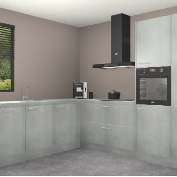 Beton parelgrijs keuken Porto 15098