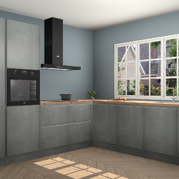 Beton Parelgrijs greeploze keuken Casablanca 104339