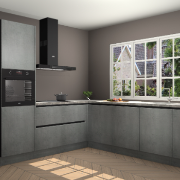 Beton Parelgrijs greeploze keuken Casablanca 104508