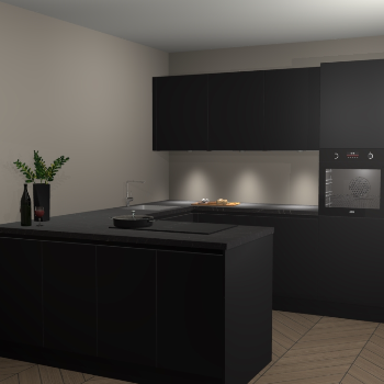 Zwarte greeploze keuken Rosario 70222