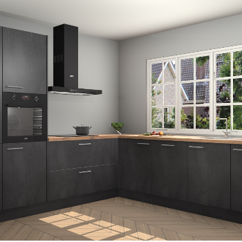 Beton Zwarte keuken Casablanca 104527