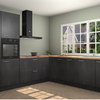 Beton Zwarte keuken Casablanca 104528