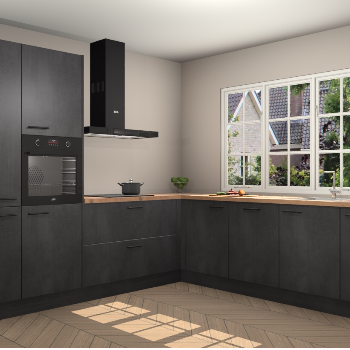 Beton Zwarte keuken Casablanca 104530