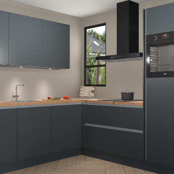 Onyxgrijze greeploze keuken Johannesburg 103901