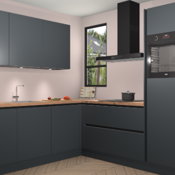 Onyxgrijze greeploze keuken Johannesburg 103904