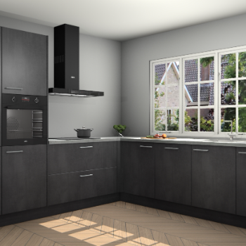 Beton Zwarte keuken Casablanca 104773