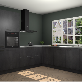 Beton Zwarte keuken Casablanca 104777