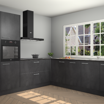 Beton Zwarte keuken Casablanca 104779