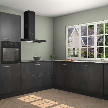 Beton Zwarte keuken Casablanca 104780