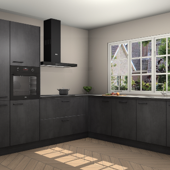 Beton Zwarte keuken Casablanca 104782