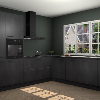 Beton Zwarte keuken Casablanca 104783