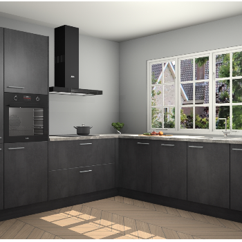 Beton Zwarte keuken Casablanca 104785