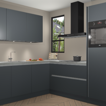 Onyxgrijze greeploze keuken Johannesburg 103957