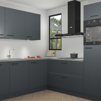 Onyxgrijze keuken Johannesburg 103958