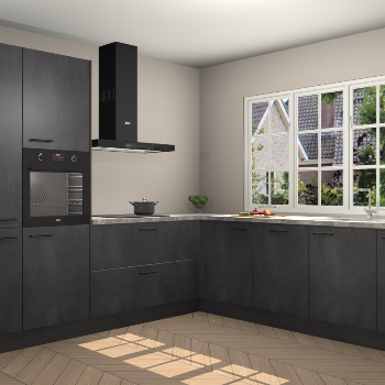 Beton Zwarte keuken Casablanca 104788