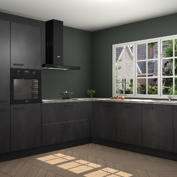 Beton Zwarte keuken Casablanca 104789