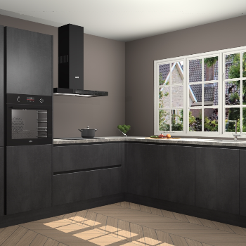 Beton Zwarte greeploze keuken Casablanca 104790