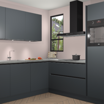 Onyxgrijze greeploze keuken Johannesburg 103960