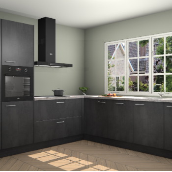 Beton Zwarte keuken Casablanca 104792