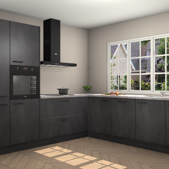 Beton Zwarte keuken Casablanca 104794