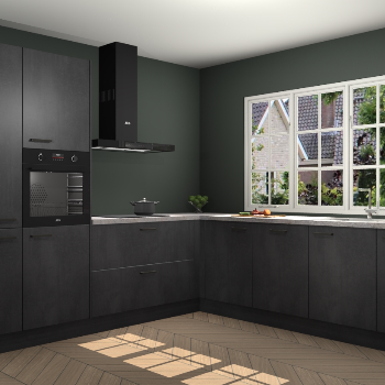 Beton Zwarte keuken Casablanca 104795