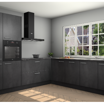 Beton Zwarte keuken Casablanca 104797