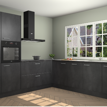 Beton Zwarte keuken Casablanca 104798