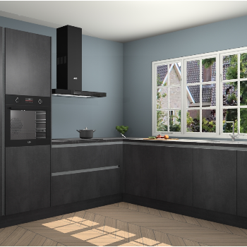 Beton Zwarte greeploze keuken Casablanca 104799