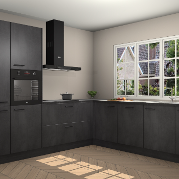 Beton Zwarte keuken Casablanca 104800