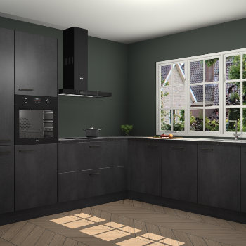 Beton Zwarte keuken Casablanca 104801