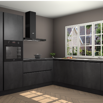 Beton Zwarte greeploze keuken Casablanca 104802