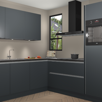 Onyxgrijze greeploze keuken Johannesburg 103994