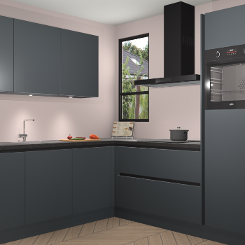 Onyxgrijze greeploze keuken Johannesburg 103997