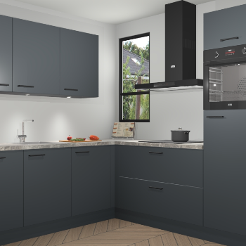 Onyxgrijze keuken Johannesburg 104007